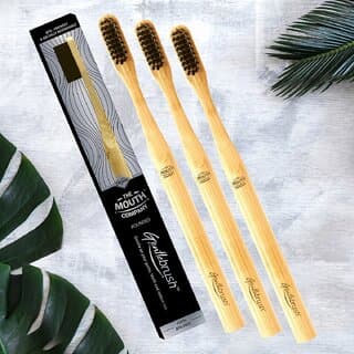 L'avenour Round Bamboo Toothbrush with BPA Free Charcoal Activated Ultra Soft Bristles For Men Women (Pack of 3) - Oral Care | Buy online on ZillyBuy