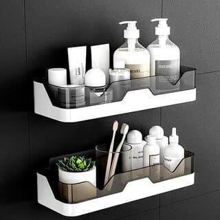 pack of 1 self adhesive plastic bathroom rack bathroom shelf organizer wall mounted shelf bathroom hardware and acce