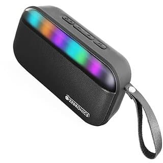 ZEBRONICS County 7 Portable Bluetooth Speaker 8 Watts Upto 15 Hours Playback Passive Radiator BTv5.3  mSD  TWS  USB RGB LED Call Function Carry Loop (Black). - Speaker | Buy online on ZillyBuy