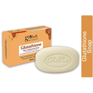 Globus Naturals Glutathione Skin Lightening Soap Enriched with Kojic Acid & Vitamin C, E For Reduces Dark Spots, Wrinkles & Fine Lines 75gm - Skin Care - Face Cleansers | Buy online on ZillyBuy