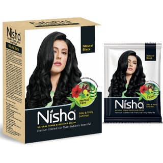 Nisha Henna Based Hair Colour for Women & Men Natural Black, 60g | 100% Pure Henna-Based Powder - Hair Oils, Care, and Styling | Buy online on ZillyBuy