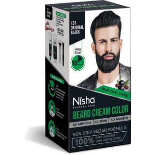 Nisha Beard Colour for Men (40gm) - Original Black, No Stain & Quick color in 10 Minute - Hair Oils, Care, and Styling | Buy online on ZillyBuy