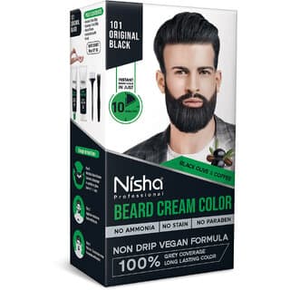 Nisha Beard Colour for Men (120gm) - Orginal Black, No Stain  Quick color in 10 Minute, Complete Grey Coverage - Hair Oils, Care, and Styling | Buy online on ZillyBuy