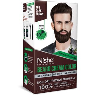 Nisha Beard Colour for Men (120gm) :-: Dark Brown, No Stain & Quick color in 10 Minute, Complete Grey Coverage - Hair Oils, Care, and Styling | Buy online on ZillyBuy