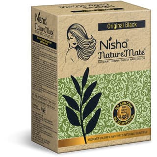 Nisha Naturemate Natural Henna-Based Hair Color 60g - Original Black - Hair Oils, Care, and Styling | Buy online on ZillyBuy