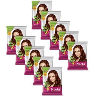 Neeta Hair Color Powder Natural Henna Based Hair Color 15Gm (Pack OF 10),Natural Brown - Hair Oils, Care, and Styling | Buy online on ZillyBuy