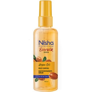 Nisha Hair Serum EverSilk Argan Oil Serum 100ml, Hair Serum For Dry Frizzy Hair - Hair Oils, Care, and Styling | Buy online on ZillyBuy