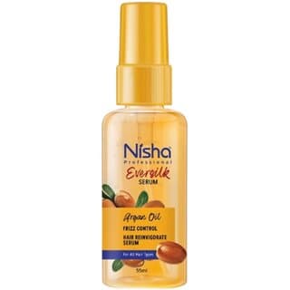 Nisha Hair Serum EverSilk Argan Oil Serum 55ml, Hair Serum For Dry Frizzy Hair - Hair Oils, Care, and Styling | Buy online on ZillyBuy