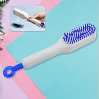 Self-Cleaning Hair Brush with Anti-Static Design | Detangling & Styling Comb for Men and Women (White) - Hair Oils, Care, and Styling | Buy online on ZillyBuy
