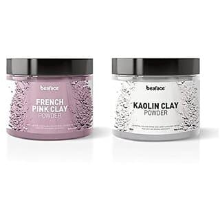 Beaface Combo of 2 French Pink and Kaolin Clay Powder Each of 100 gm (Regenerates Skin cells and Reduce Wrinkles) - Skin Care - Face Cleansers | Buy online on ZillyBuy