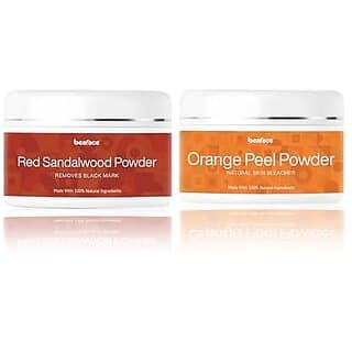 Beaface Combo Red Sandalwood Powder Dark Circles Tan Remover - 100 gm | Orange Peel Powder Clogged Skin FreshGlowing - 100gm (Pack of 2) - Skin Care - Face Cleansers | Buy online on ZillyBuy