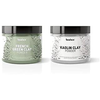 Beaface Combo of 2 French Green and Kaolin Clay Powder Each of 100 gm (Regenerates Skin cells and Reduce Wrinkles) - Skin Care - Face Cleansers | Buy online on ZillyBuy