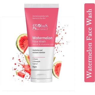 Globus Naturals Watermelon Face Wash with Vitamin B3  Hyaluronic Acid, For Hydration and Moisture retention, Suitable for Normal  Dry Skin 50gm - Skin Care - Face Cleansers | Buy online on ZillyBuy