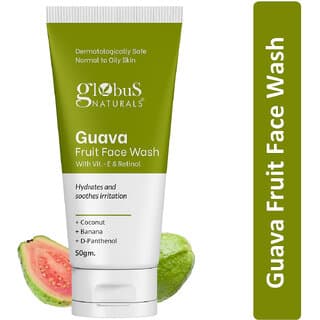 Globus Naturals Guava Fruit Face Wash with Vitamin E  Retinol For Hydrates  Soothes Irritation, Suitable for Normal to Oily Skin, 50gm - Skin Care - Face Cleansers | Buy online on ZillyBuy