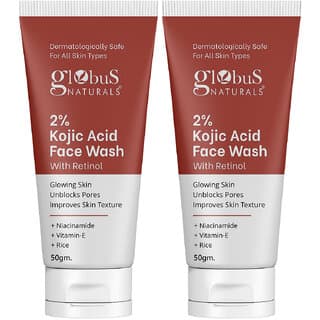 Pack of 2 Globus Naturals Kojic Acid Face Wash  Enriched with Retinol & Niacinamide, 50gm, All Skin Types - Skin Care - Face Cleansers | Buy online on ZillyBuy
