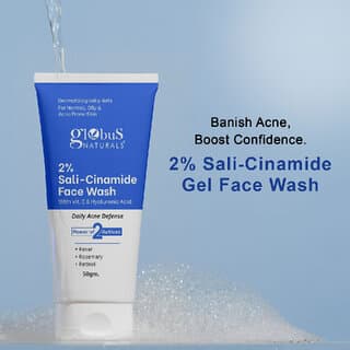 Globus Naturals 2 Sali-Cinamide Face Wash Enriched with Hyaluronic Acid  Vitamin-E Suitable for All Skin Types 50gm - Skin Care - Face Cleansers | Buy online on ZillyBuy