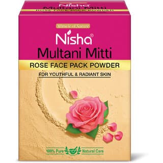 Nisha Rose Multani Mitti For Face (100g , Pack OF 3) | Natural Oil Control, Acne & Tan Removal - Skin Care - Face Cleansers | Buy online on ZillyBuy