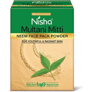 Nisha Neem Multani Mitti For Face (100g , Pack OF 3) | Natural Oil Control, Acne & Tan Removal - Skin Care - Face Cleansers | Buy online on ZillyBuy