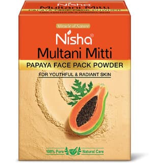 Nisha Papaya Multani Mitti For Face (100g , Pack OF 3) | Natural Oil Control, Acne & Tan Removal - Skin Care - Face Cleansers | Buy online on ZillyBuy