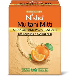 Nisha Orange Multani Mitti For Face (100g , Pack OF 3) | Natural Oil Control, Acne & Tan Removal - Skin Care - Face Cleansers | Buy online on ZillyBuy