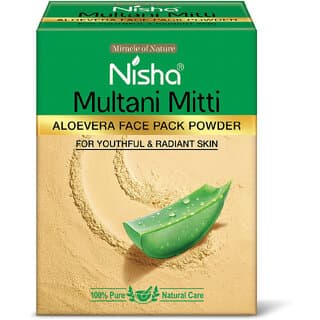 Nisha Aloevera Multani Mitti For Face (100g , Pack OF 3) | Natural Oil Control, Acne & Tan Removal - Skin Care - Face Cleansers | Buy online on ZillyBuy