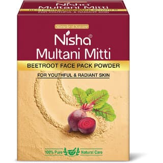 Nisha Beetroot Multani Mitti For Face (100g , Pack OF 3) | Natural Oil Control, Acne & Tan Removal - Skin Care - Face Cleansers | Buy online on ZillyBuy