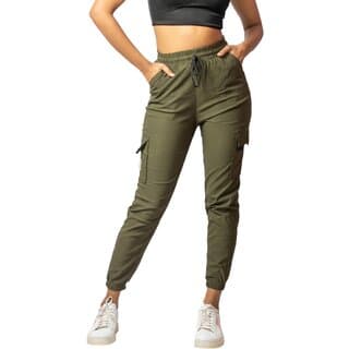 MULTIWA Women Cargo Jogger Pant | Women's Cotton Regular Fit Mid Rise Cargo Gym Joggers Track Pants (4XL, Green) - Uncategorized | Buy online on ZillyBuy