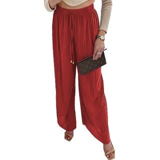 MULTIWA Ethnic Women Girls Rayon Pleats Palazzo Pants || Pleated Palazzo || Flared Pants || Stylish Pants || Wide Leg Pants Maroon - Uncategorized | Buy online on ZillyBuy