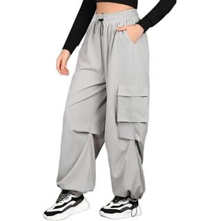 MULTIWA Women Loose Fit Parachute Cargo Pants for Woman, Trousers for Women High Waist, Cargo Pants for Women High Waist, Lightweight and Comfortable Cargo with Multiple Pockets for Girls and Women - Uncategorized | Buy online on ZillyBuy