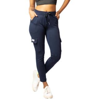 MULTIWA Women's High Rise Full Stretchable Ankle Length Slim Fit Yoga Workout Gym Tights with Pockets| Yoga Pants/Leggings for Women (L, Blue) - Uncategorized | Buy online on ZillyBuy