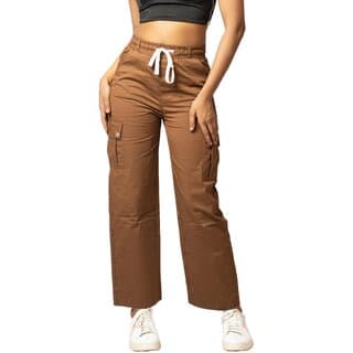 MULTIWA Women Straight Fit Cargo Pant (L, Brown) - Uncategorized | Buy online on ZillyBuy