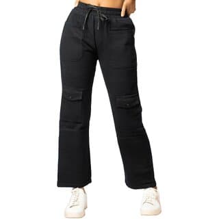 MULTIWA Women Denim Cargo Baggy Pant (2XL, Black) - Uncategorized | Buy online on ZillyBuy