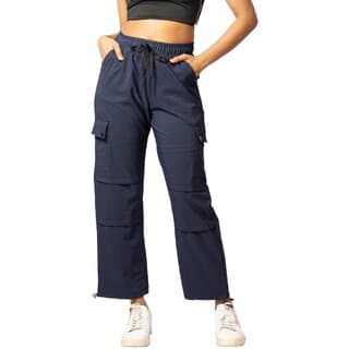 MULTIWA Women's & Girls' Solid High Waist with Pockets Cargo Pants (2XL, Blue) - Uncategorized | Buy online on ZillyBuy
