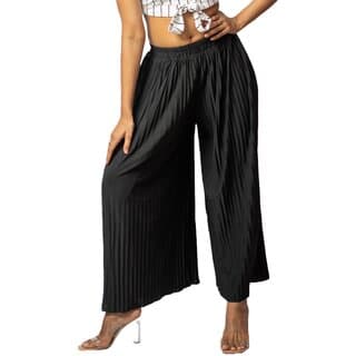 MULTIWA Fancy Stylish Solid Pleated Flared Palazzo Pant for Women (2XL, Black) - Uncategorized | Buy online on ZillyBuy