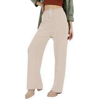 MULTIWA Women's High Rise Cotton Straight Pant,Stretchy Parallel Leg Pyjama for Night wear Ankle Straight Loose Pant - Uncategorized | Buy online on ZillyBuy