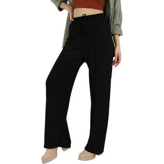 MULTIWA Women's High Rise Cotton Straight Pant,Stretchy Parallel Leg Pyjama for Night wear Ankle Straight Loose Pant - Uncategorized | Buy online on ZillyBuy