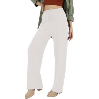 MULTIWA Women's High Rise Cotton Straight Pant,Stretchy Parallel Leg Pyjama for Night wear Ankle Straight Loose Pant - Uncategorized | Buy online on ZillyBuy