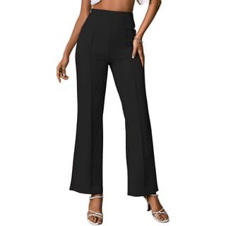 MULTIWA Womens Slim Fit Casual Trousers Cotton Blend Bootcut Parallel Pants Regular Fit, Bellbottom Straight Stretchable Flared Ideal for Office High Waist Trouser Trendy Retro-Chic - Uncategorized | Buy online on ZillyBuy