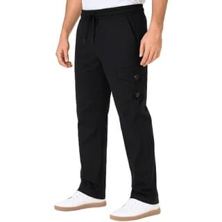 MULTIWA Men's Twill Cargo Pants with Elastic Waistband & Drawstring Multiple Pockets Loose Fit Hem Premium Fabric Comfortable Daily & Travel Wear - Uncategorized | Buy online on ZillyBuy