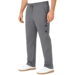 MULTIWA Men's Twill Cargo Pants with Elastic Waistband & Drawstring Multiple Pockets Loose Fit Hem Premium Fabric Comfortable Daily & Travel Wear - Uncategorized | Buy online on ZillyBuy