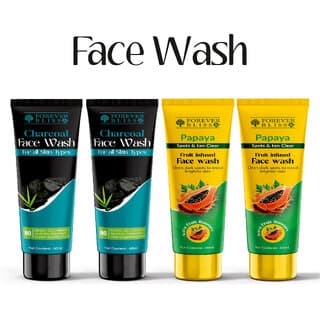 Forever bliss Day  Night Face Cleansing Combo With Brightening Papaya and charcol Face Wash 60ml4 - Skin Care - Face Cleansers | Buy online on ZillyBuy