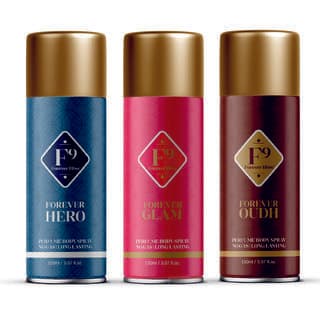 F9 Forever Hero, Glam and Oudh Long Lasting Freshness Deodorant Perfume Body Spray For Men and women( 150ml3) - Fragrance | Buy online on ZillyBuy