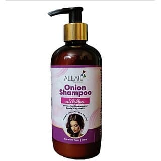 ALLAIL Onion Shampoo for Hair Fall Control, 300ml, Aloe Vera Enriched, Suitable for All Hair Types - Shampoos and Conditioners | Buy online on ZillyBuy