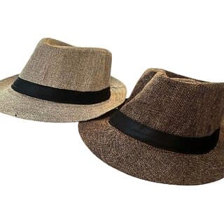 Stylish Linen Fedora Hats - Set of 2 for Summer Fashion - Uncategorized | Buy online on ZillyBuy
