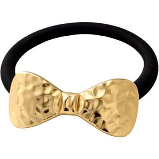 Kimti Hair Tie (Gold, Hammered Bow Gold Hair Tie) - Hair Oils, Care, and Styling | Buy online on ZillyBuy