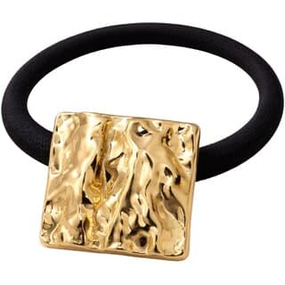 Kimti Hair Tie (Gold, Hammered Square Gold Hair Tie) - Hair Oils, Care, and Styling | Buy online on ZillyBuy