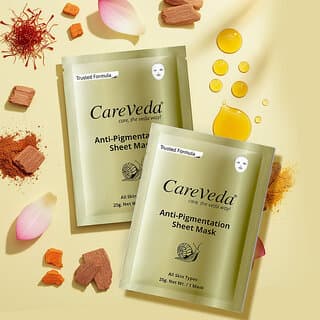 Careveda Tone & Glow Anti Pigmentation Sheet Mask Suitable For All Skin Types, 25Gm, Pack Of 2 - Skin Care - Face Cleansers | Buy online on ZillyBuy