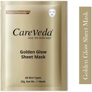 Careveda Golden Glow Sheet Mask Suitable For All Skin Types, 25Gm - Skin Care - Face Cleansers | Buy online on ZillyBuy