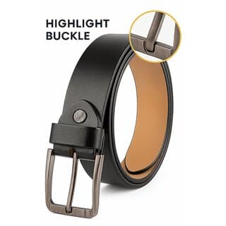 LETHER BLET 1170651 BLACKMens Premium Black Leather Belt for Formal  Casual Wear with Stylish Metal Buckle  Durable - Uncategorized | Buy online on ZillyBuy