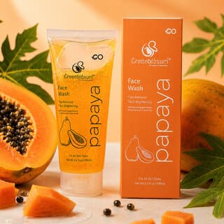 Greenblosum Papaya Face Wash (100m)l | Tan Removal & Skin Brightening Gentle Cleanser for Radiant Skin - Skin Care - Face Cleansers | Buy online on ZillyBuy
